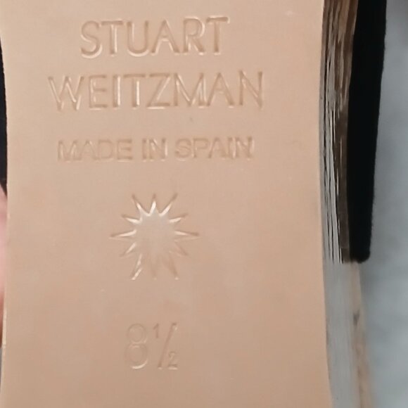 Stuart Weitzman Riveria Platform Wedge Suede Sandals Black Size 8.5 - Picture 10 of 10